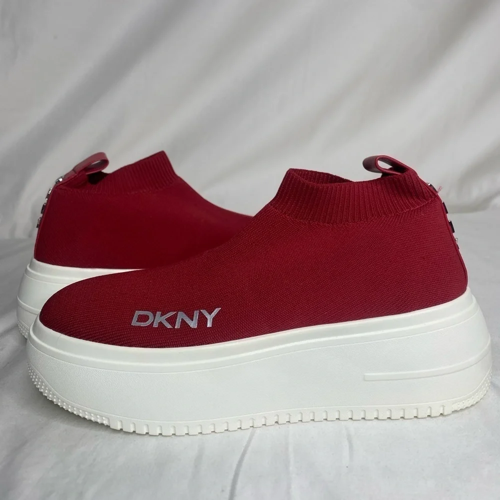 DKNY Mada Slip On Red Sneaker Size 8.5M